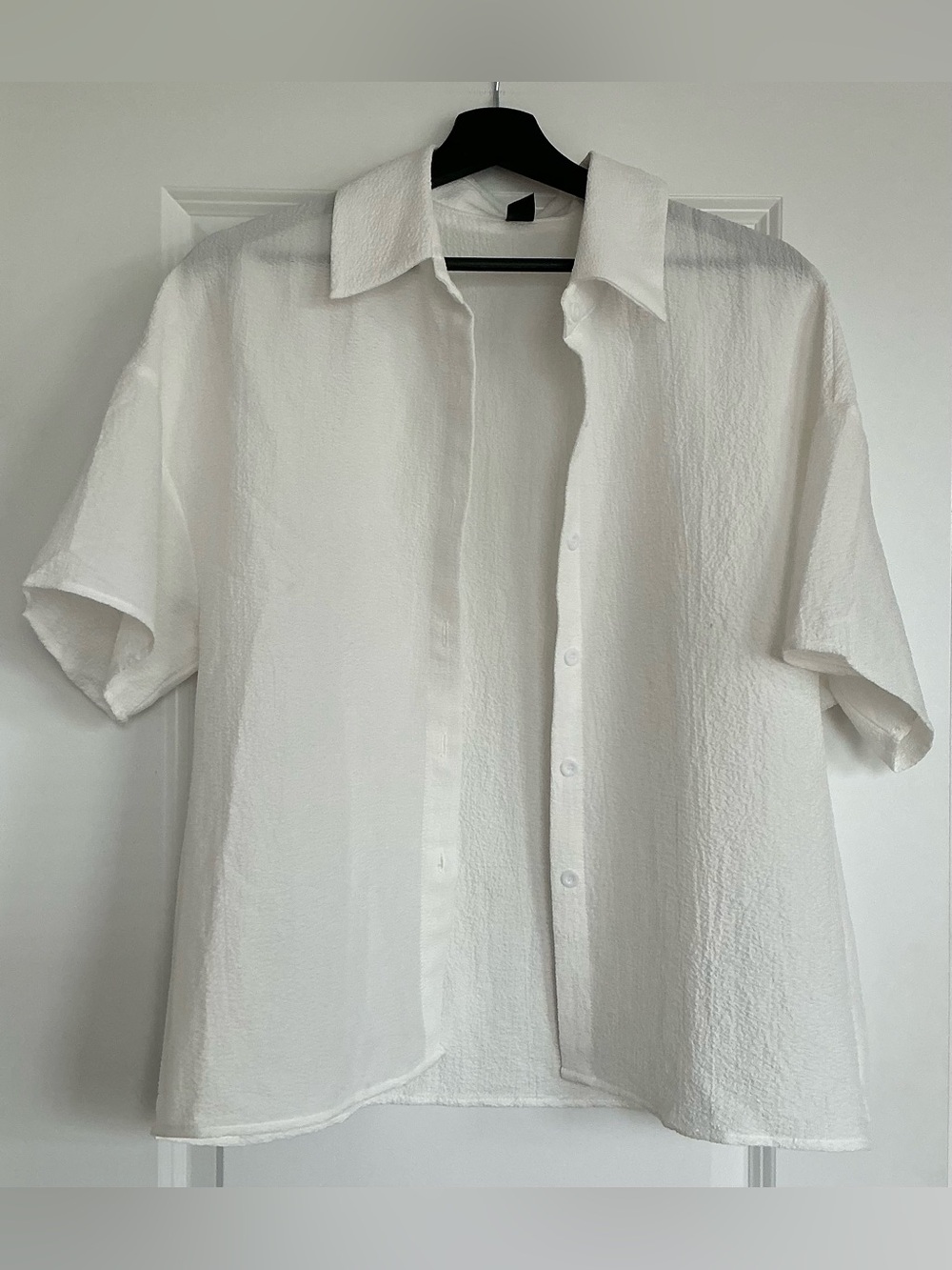 💕 5 for $25 💕SHEIN White Short-Sleeve Casual Button-Down Shirt